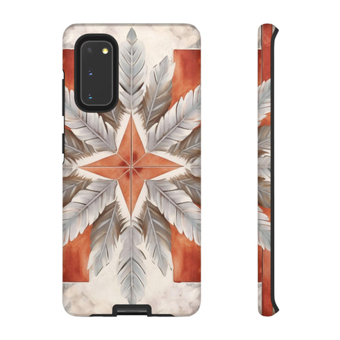 Silver Feather Compass - Impact Resistant Phone Case
